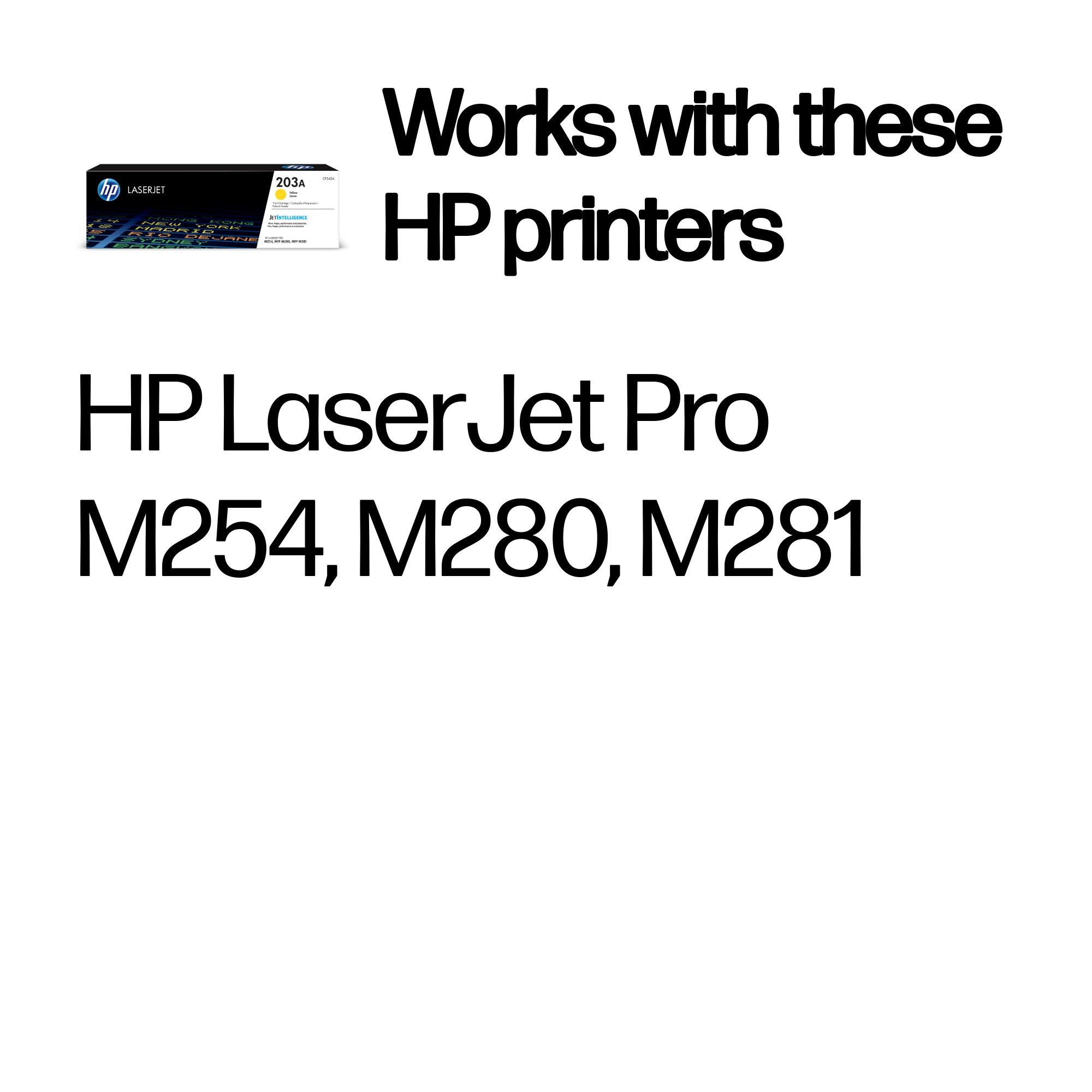 HP CF542A/203A Toner cartridge yellow, 1.300 pages ISO/IEC 19798 for HP Pro M 254