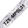 Brother TZ-EMPSL31 DirectLabel black on silver lace Laminat 12mm x 4m for Brother P-Touch TZ 3.5-18mm/6-12mm/6-18mm/6-24mm/6-36mm