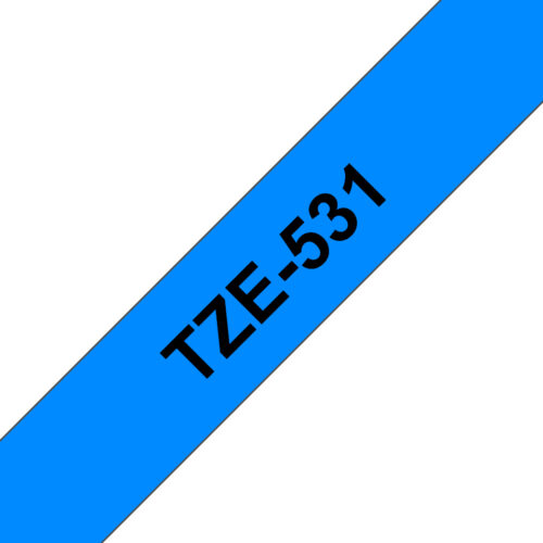 Brother TZE-531 DirectLabel black on blue Laminat 12mm x 8m for Brother P-Touch TZ 3.5-18mm/6-12mm/6-18mm/6-24mm/6-36mm