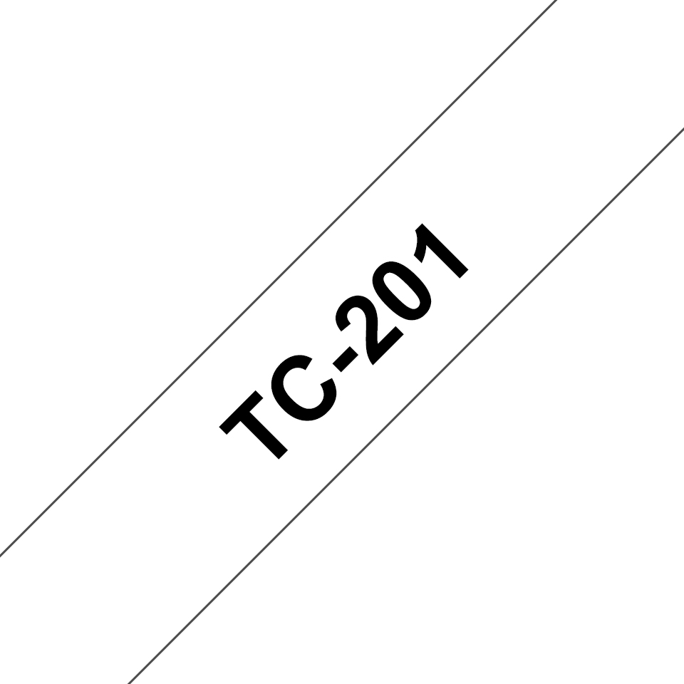 0714a5c4c52d292ab4d4911d5cb955343882c64d Brother TC-201 DirectLabel black on white 12mm x 7,7m for Brother P-Touch TC 9-12mm