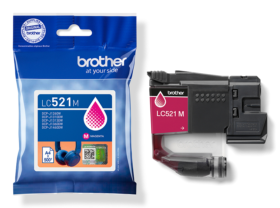09e0ec9749f9519412df8caf8492fd482649c5e3 Brother LC-521M Ink cartridge magenta, 500 pages ISO/IEC 19752 for Brother DCP-J 1260