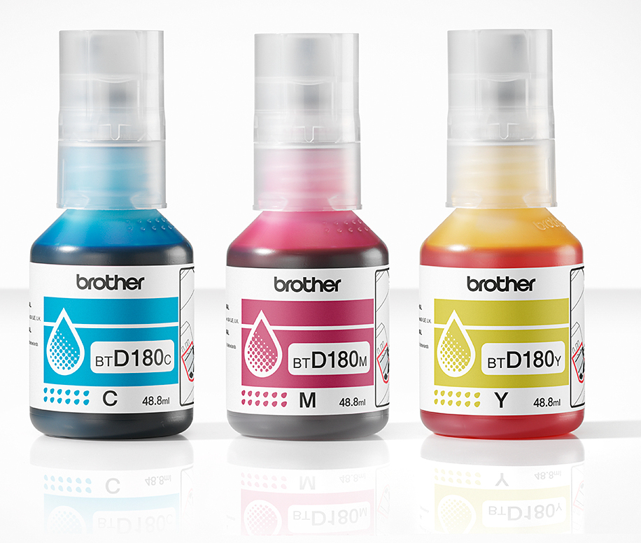 Brother BT-D180CLVAL Ink bottle Multipack C,M,Y, 3x5.000 pages ISO/IEC 19752 48.8ml Pack=3 for Brother DCP-T 580 DW