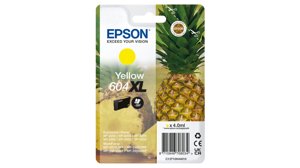 101276610_4615584906 Epson C13T10H44010/604XL Ink cartridge yellow high-capacity, 350 pages 4ml for Epson XP-2200