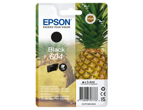 Epson C13T10G14010/604 Ink cartridge black, 150 pages 3,4ml for Epson XP-2200