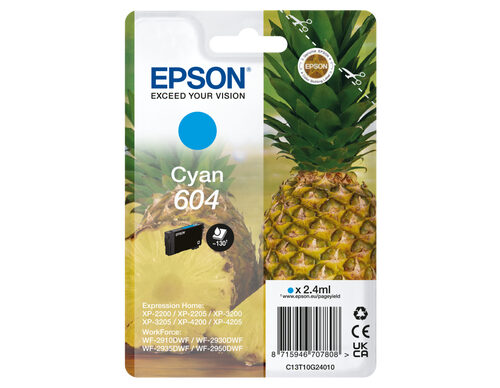 Epson C13T10G24010/604 Ink cartridge cyan, 130 pages 2,4ml for Epson XP-2200