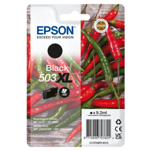 Epson C13T09R14010/503XL Ink cartridge black high-capacity, 550 pages 9,2ml for Epson XP-5200