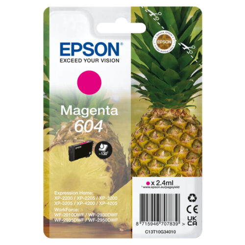Epson C13T10G34010/604 Ink cartridge magenta, 130 pages 2,4ml for Epson XP-2200