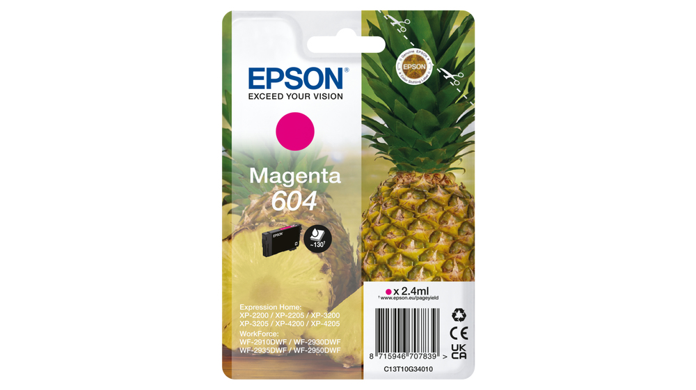 101276637_9938177400 Epson C13T10G34010/604 Ink cartridge magenta, 130 pages 2,4ml for Epson XP-2200