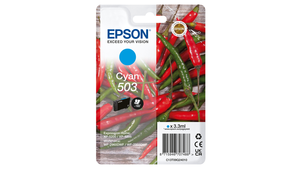 101276640_7870475314 Epson C13T09Q24010/503 Ink cartridge cyan, 165 pages 3,3ml for Epson XP-5200