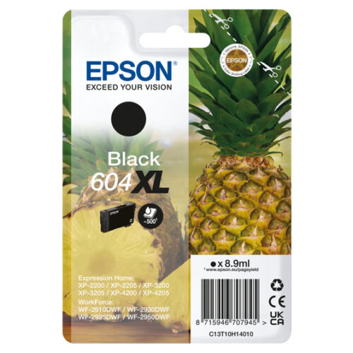 Epson C13T10H14010/604XL Ink cartridge black high-capacity, 500 pages 8,9ml for Epson XP-2200