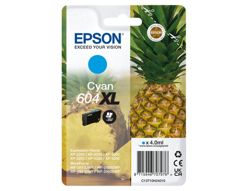 Epson C13T10H24010/604XL Ink cartridge cyan high-capacity, 350 pages 4ml for Epson XP-2200