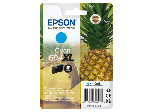 101276650_8930077723 Epson C13T10H24010/604XL Ink cartridge cyan high-capacity, 350 pages 4ml for Epson XP-2200