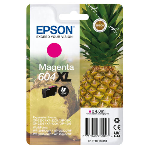 Epson C13T10H34010/604XL Ink cartridge magenta high-capacity, 350 pages 4ml for Epson XP-2200