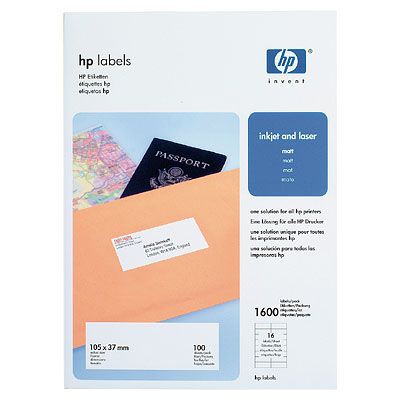 HP Q6556A Etikettes 105x37mm 100 sheet DIN A4 for InkJet, Laser, ColorLaser