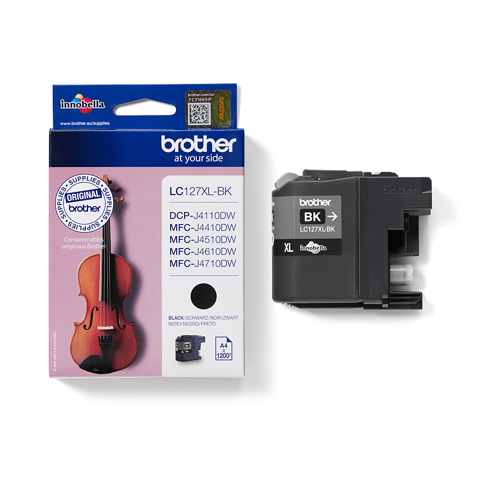 Brother LC-127XLBK Ink cartridge black, 1.200 pages ISO/IEC 24711 9ml for Brother MFC-J 4510