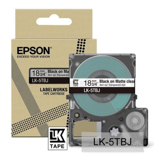 Epson C53S672066/LK-5TBJ DirectLabel-etikettes black on Transparent 18mm x 8m for Epson LabelWorks LW-C 410/610