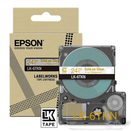 Epson C53S672098/LK-6TKN DirectLabel-etikettes gold on Transparent 24mm x 8m for Epson LabelWorks LW-C 610