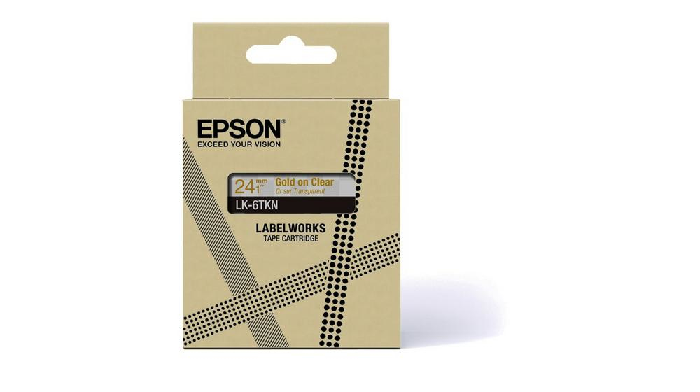 103428841_1501697396 Epson C53S672098/LK-6TKN DirectLabel-etikettes gold on Transparent 24mm x 8m for Epson LabelWorks LW-C 610