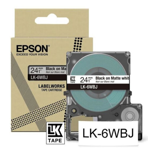 Epson C53S672064/LK-6WBJ DirectLabel-etikettes black on white 24mm x 8m for Epson LabelWorks LW-C 610