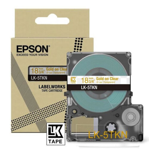 Epson C53S672097/LK-5TKN DirectLabel-etikettes gold on Transparent 18mm x 8m for Epson LabelWorks LW-C 410/610