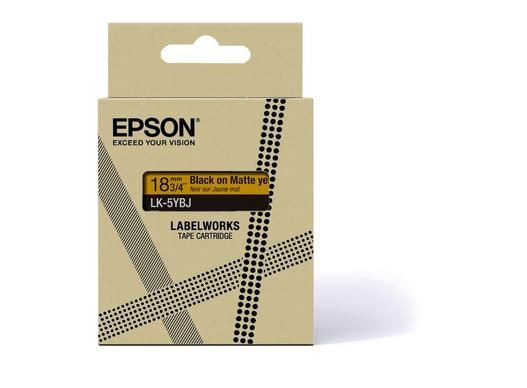 Epson C53S672075/LK-5YBJ DirectLabel-etikettes black on yellow matt 18mm x 8m for Epson LabelWorks LW-C 410/610