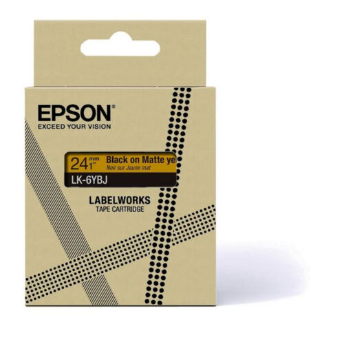 Epson C53S672076/LK-6YBJ DirectLabel-etikettes black on yellow 24mm x 8m for Epson LabelWorks LW-C 610
