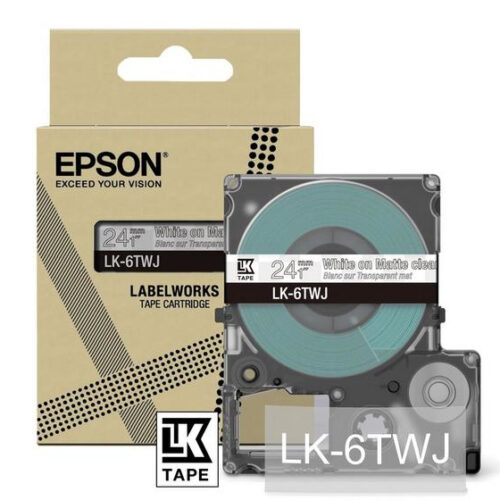 Epson C53S672070/LK-6TWJ DirectLabel-etikettes white on Transparent 24mm x 8m for Epson LabelWorks LW-C 610
