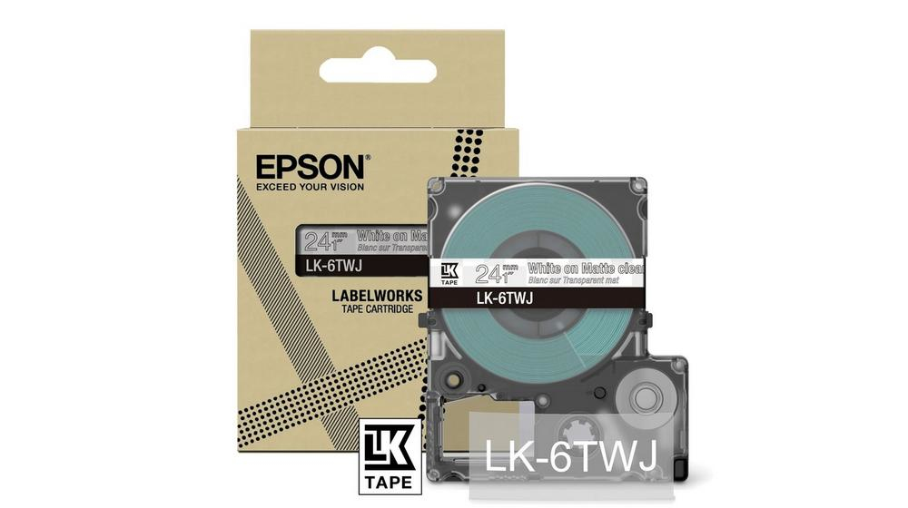 103446502_8783189214 Epson C53S672070/LK-6TWJ DirectLabel-etikettes white on Transparent 24mm x 8m for Epson LabelWorks LW-C 610