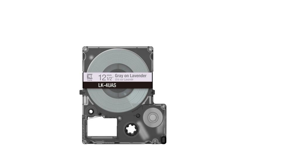 Epson C53S672107/LK-4UAS DirectLabel-etikettes gray on violet Lavender 12mm x 8m for Epson LabelWorks LW-C 410/610