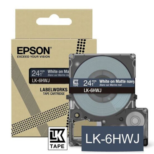 Epson C53S672085/LK-5HWJ DirectLabel-etikettes white on blue Navy matt 18mm x 8m for Epson LabelWorks LW-C 410/610