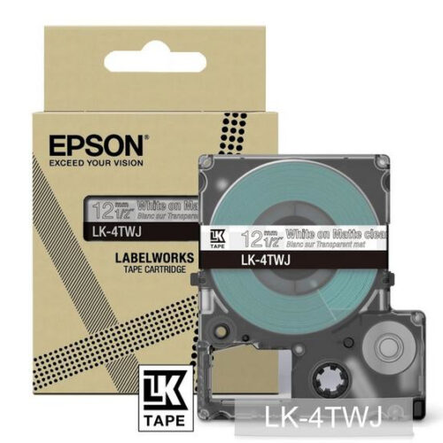 Epson C53S672068/LK-4TWJ DirectLabel-etikettes white on Transparent matt 12mm x 8m for Epson LabelWorks LW-C 410/610