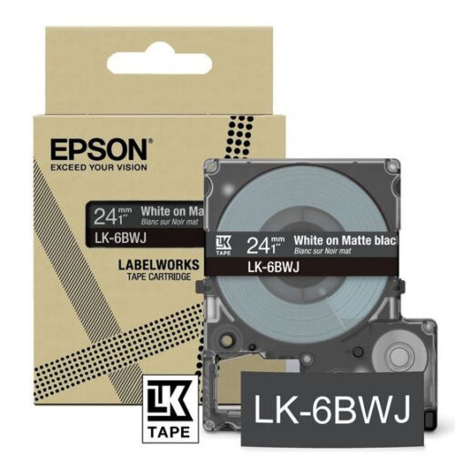 Epson C53S672084/LK-6BWJ DirectLabel-etikettes white on black 24mm x 8m for Epson LabelWorks LW-C 610