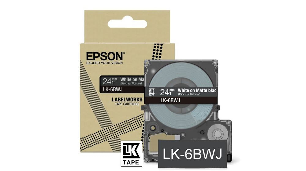 103446519_9136034916 Epson C53S672084/LK-6BWJ DirectLabel-etikettes white on black 24mm x 8m for Epson LabelWorks LW-C 610