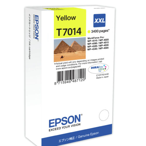 Epson C13T70144010/T7014 Ink cartridge yellow XXL, 3.400 pages ISO/IEC 24711 34.2ml for Epson WP 4015