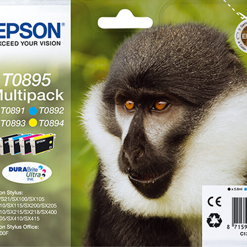 10776510_5690432188 Epson C13T08954011/T0895 Ink cartridge multi pack Bk,C,M,Y 5,8ml + 3x3,5ml Pack=4 for Epson Stylus S 20/SX 115/SX 415