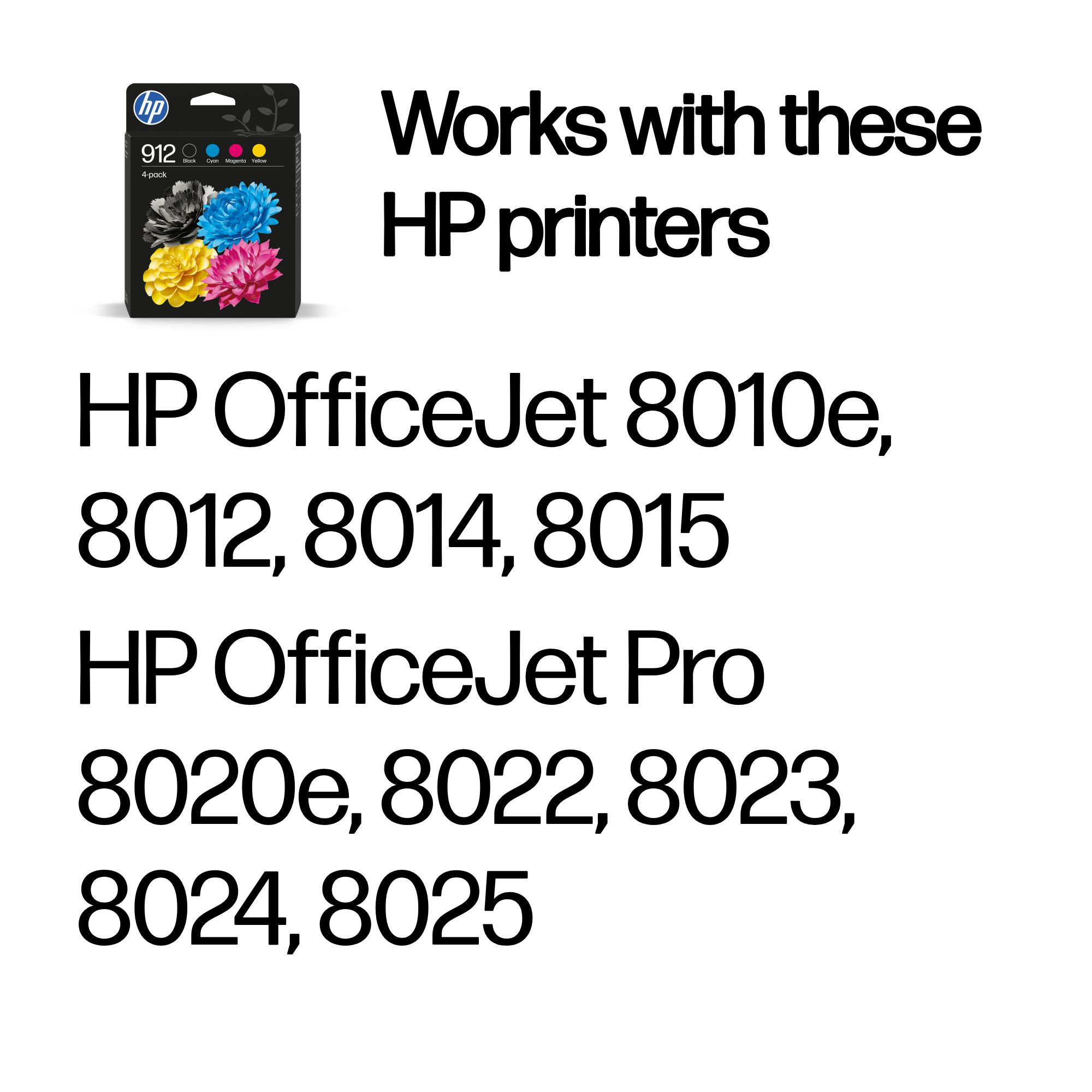 11039d86660f21d1066830dc000b1b704edcd90f HP 6ZC74AE/912 Ink cartridge multi pack Bk,C,M,Y, 4x300 pages 17.08ml 8,3ml + 3x2,9ml Pack=4 for HP OJ Pro 8010/e/8020