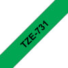 119980e41b48773888d7820d6eee57b6eb15f4cf Brother TZE-731 DirectLabel black on green Laminat 12mm x 8m for Brother P-Touch TZ 3.5-18mm/6-12mm/6-18mm/6-24mm/6-36mm