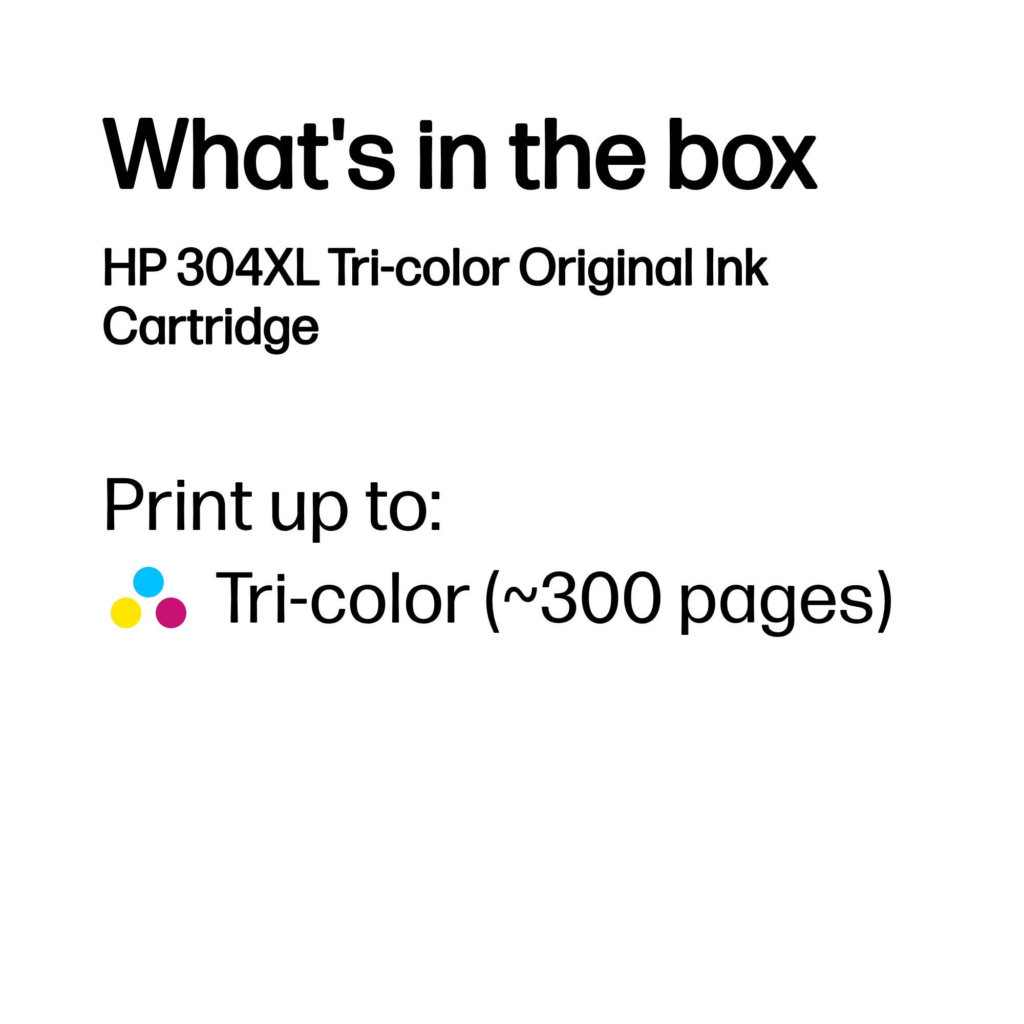 128c98e508acb048e82db3c5d4a80908347ad1de HP N9K07AE/304XL Printhead cartridge color high-capacity, 300 pages/5% 7ml for HP DeskJet 2620/3720