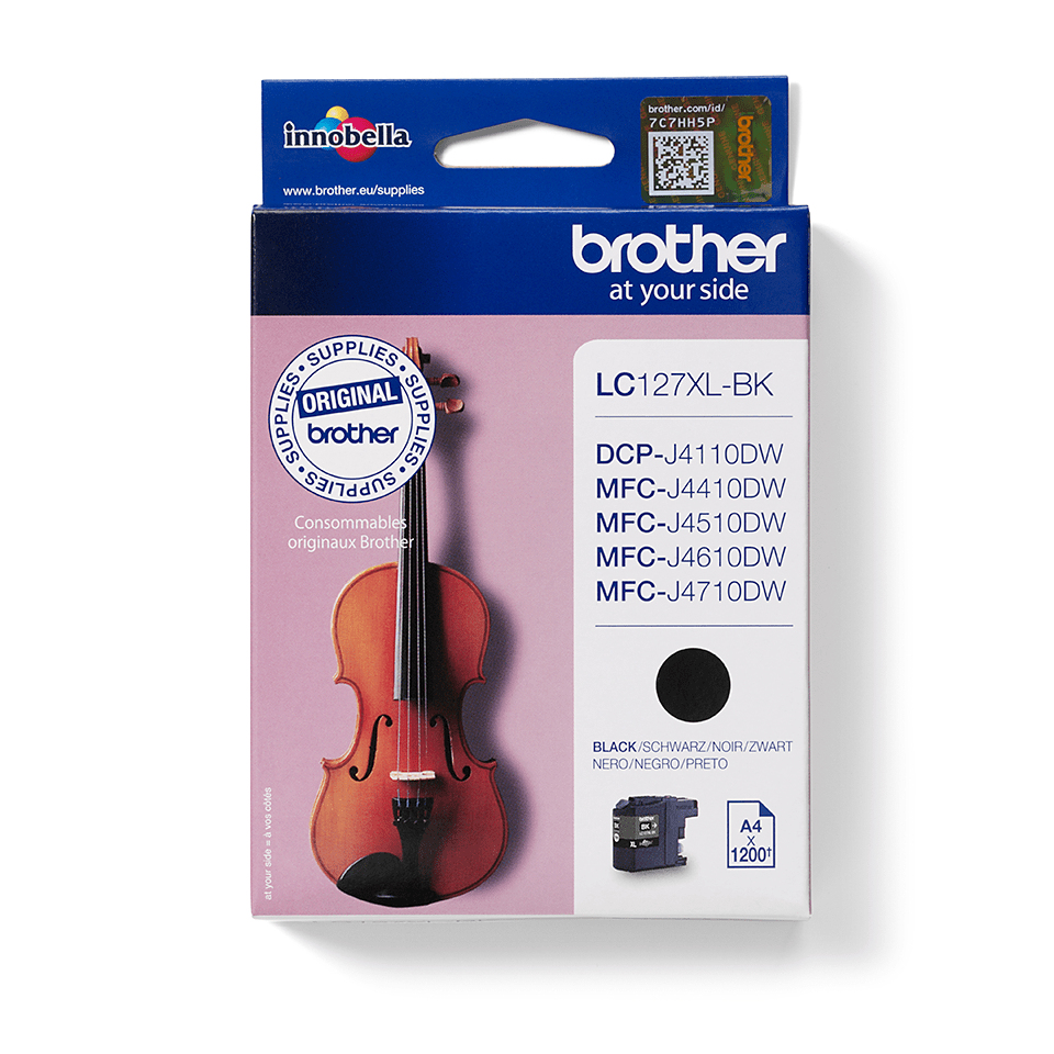 Brother LC-127XLBK Ink cartridge black, 1.200 pages ISO/IEC 24711 9ml for Brother MFC-J 4510