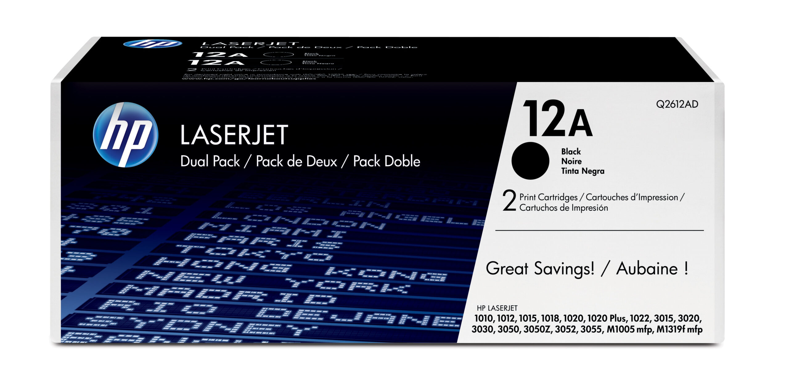 13351115_9388573333 HP Q2612AD/12AD Toner cartridge black twin pack, 2x2.000 pages/5% Pack=2 for Canon LBP-3000