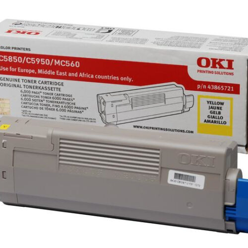 OKI 43865721 Toner yellow, 6.000 pages/5% for OKI C 5850