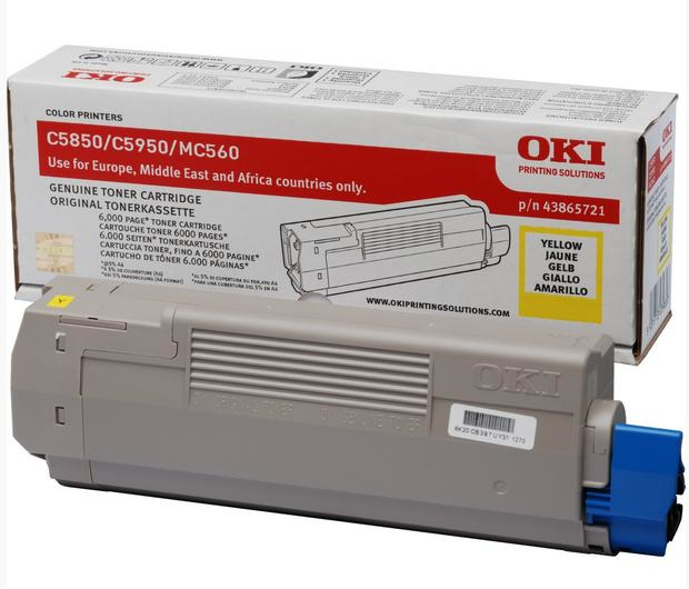 OKI 43865721 Toner yellow, 6.000 pages/5% for OKI C 5850