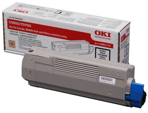 OKI 43865724 Toner black, 8.000 pages/5% for OKI C 5850