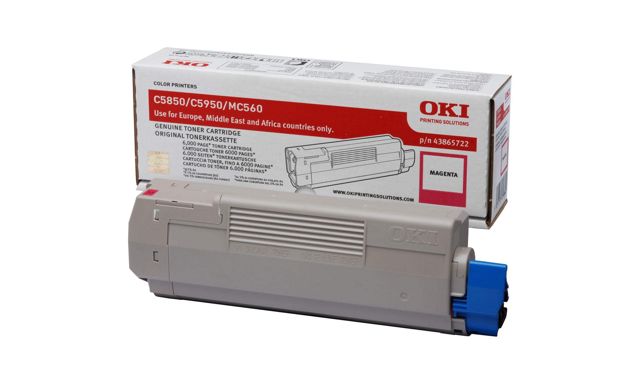 OKI 43865722 Toner magenta, 6.000 pages/5% for OKI C 5850
