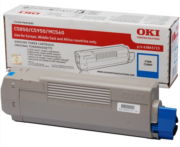 OKI 43865723 Toner cyan, 6.000 pages/5% for OKI C 5850