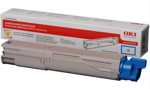 OKI 43459331 Toner cyan, 2.500 pages/5% for OKI C 3300/3400/3450/3600