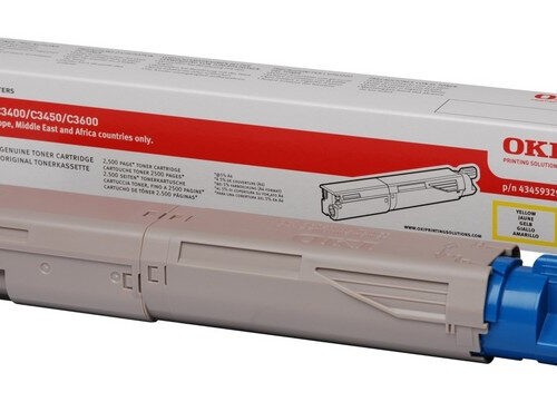 OKI 43459329 Toner yellow, 2.500 pages/5% for OKI C 3300/3400/3450/3600