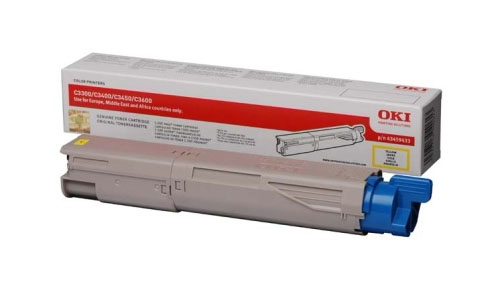 OKI 43459433 Toner yellow, 1.500 pages/5% for OKI C 3300/3400/3450/3600