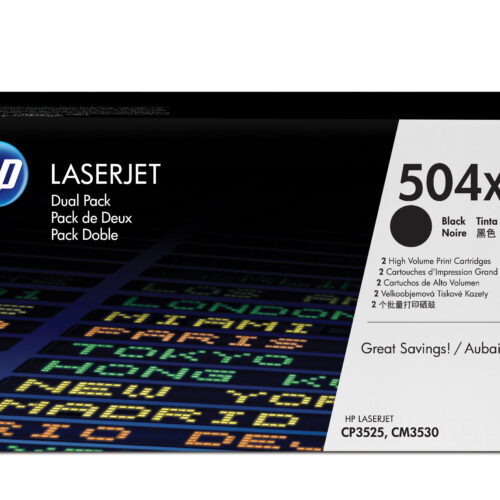HP CE250XD/504X Toner cartridge black high-capacity twin pack, 2x10.500 pages ISO/IEC 19798 Pack=2 for HP CLJ CP 3525