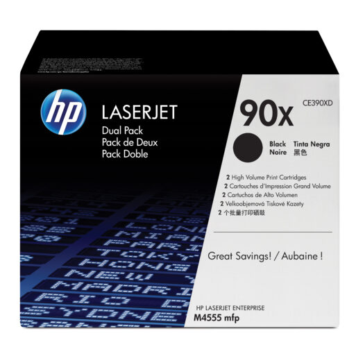 HP CE390XD/90X Toner cartridge black twin pack, 2x24.000 pages ISO/IEC 19752 Pack=2 for HP LaserJet M 4555/602